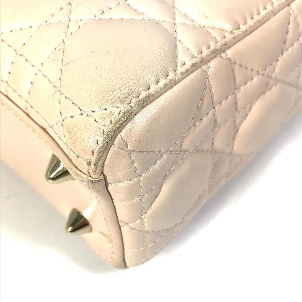 CHRISTIAN DIOR Cream Leather Shoulder Bag - Picture 7 of 16